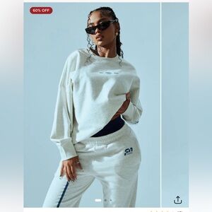 Fashion Nova Paris Crew Neck Sweatshirt - Grey